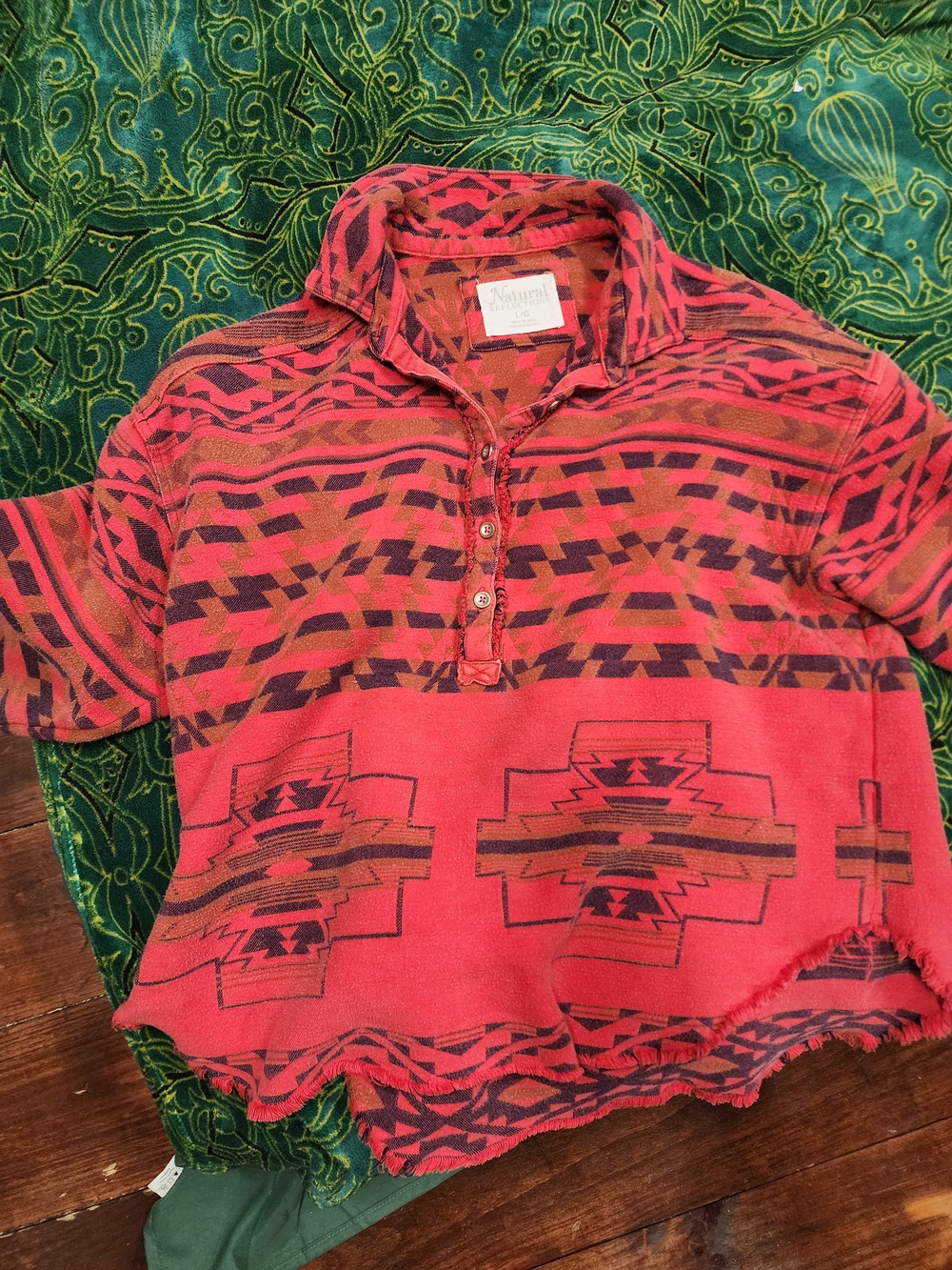 Natural Reflections Red Aztec Pullover Hoodie for Kids